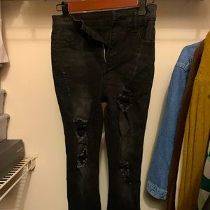 Black ripped jeans, from shein